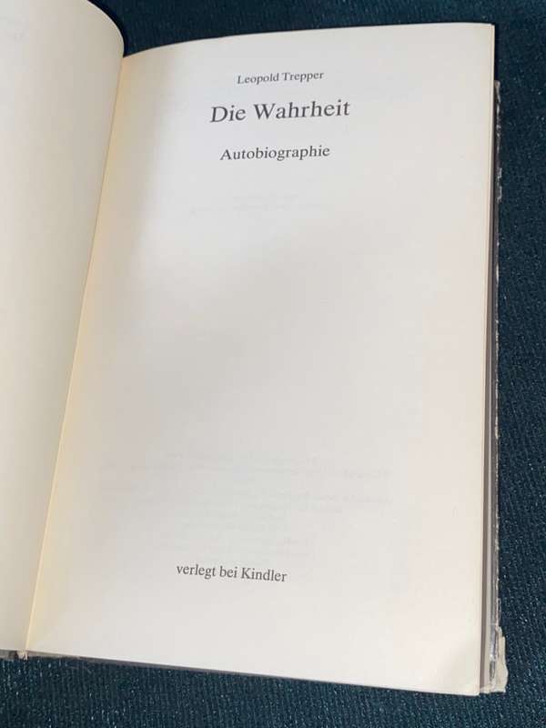 LEOPOLD TREPPER DIE WAHRHEIT AUTOBIOGRAPHIE