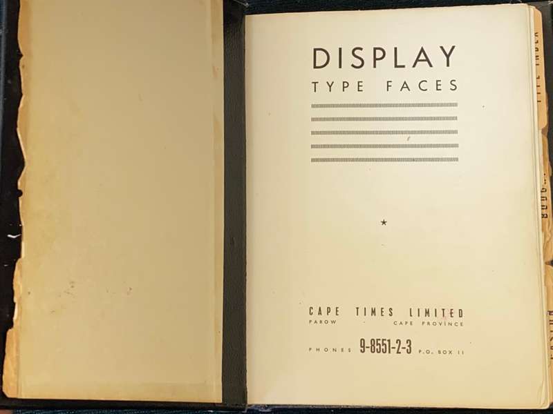 VINTAGE CAPE TIMES SPECIMEN DISPLAY TYPE FACES