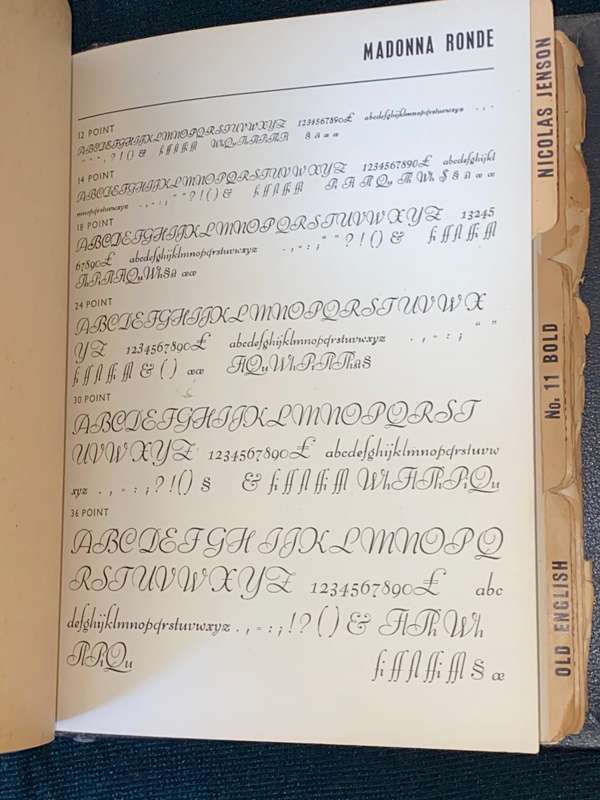 VINTAGE CAPE TIMES SPECIMEN DISPLAY TYPE FACES