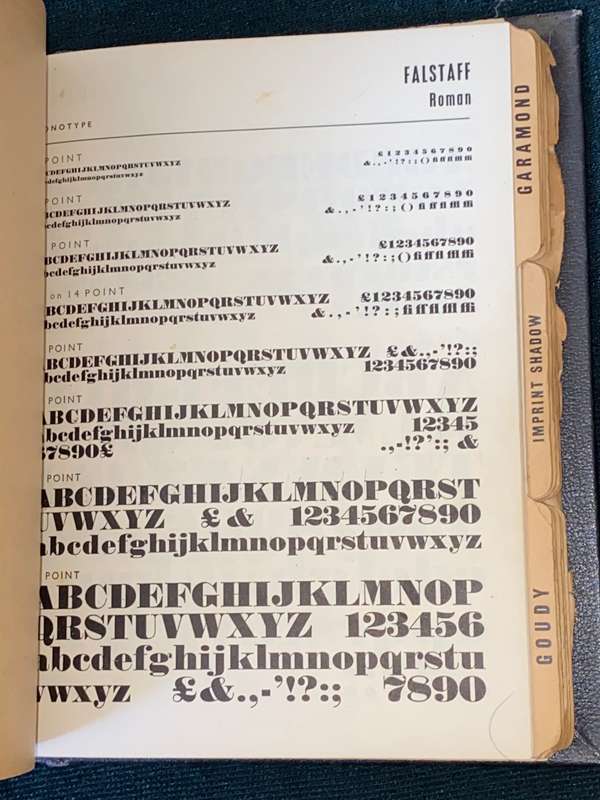 VINTAGE CAPE TIMES SPECIMEN DISPLAY TYPE FACES