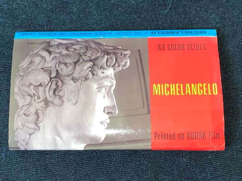 VINTAGE MICHELANGELO 64 SOUVENIR COLOUR SLIDES PRINTED ON KODAK FILM