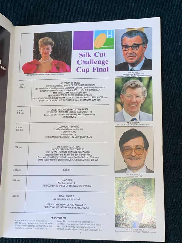 THE RUGBY FOOTBALL LEAGUE SILK CUT CHALLENGE CUP CASTLEFORD V HULL KINGSTON ROVERS 1986 PROGRAMME