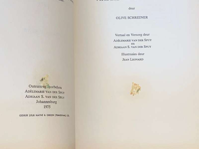 OLIVE SCHREINER ARBEID EN DIE VROU GEDENKUITGAWE 1975 SIGNED