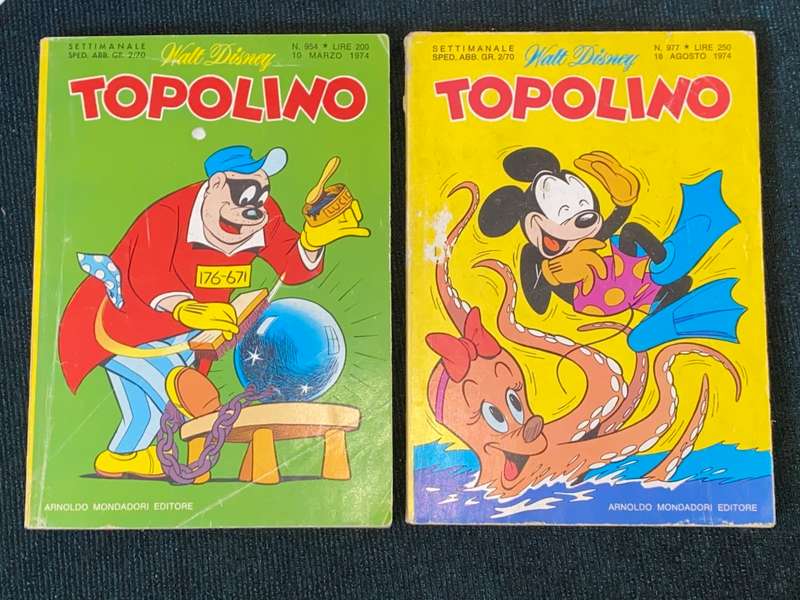 WALT DISNEY TOPOLINO X 2 1974