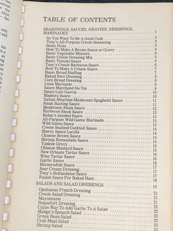 TONY CHACHERE`S CAJUN COUNTRY COOKBOOK