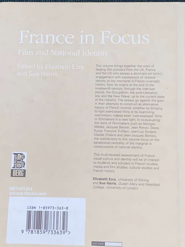 FRANCE IN FOCUS FILM AND NATIONAL IDENTITY
