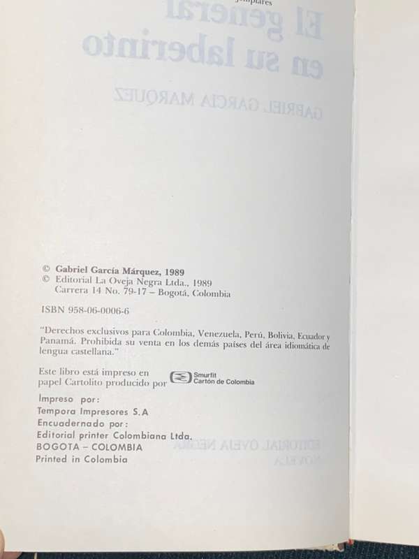 EL GENERAL EN SU LABERINTO NOVELA GABRIEL GARCIA MARQUEZ
