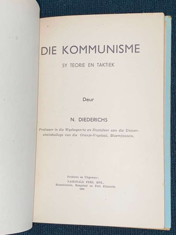 DIE KOMMUNISME DEUR DR. N. DIEDERICHS