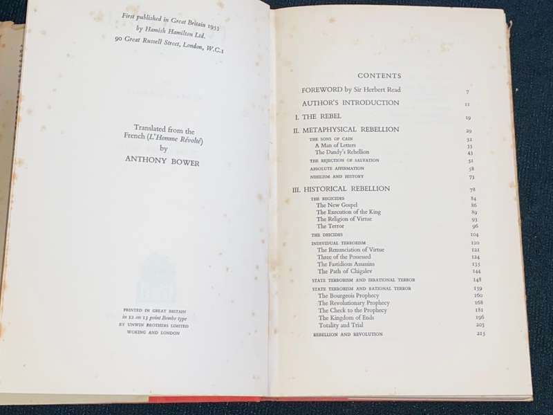 THE REBEL BY ALBERT CAMUS 1953