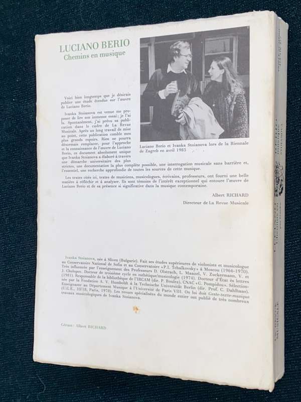 LUCIANO BERIO CHEMINS EN MUSIQUE PAR IVANKA STOIANOVA