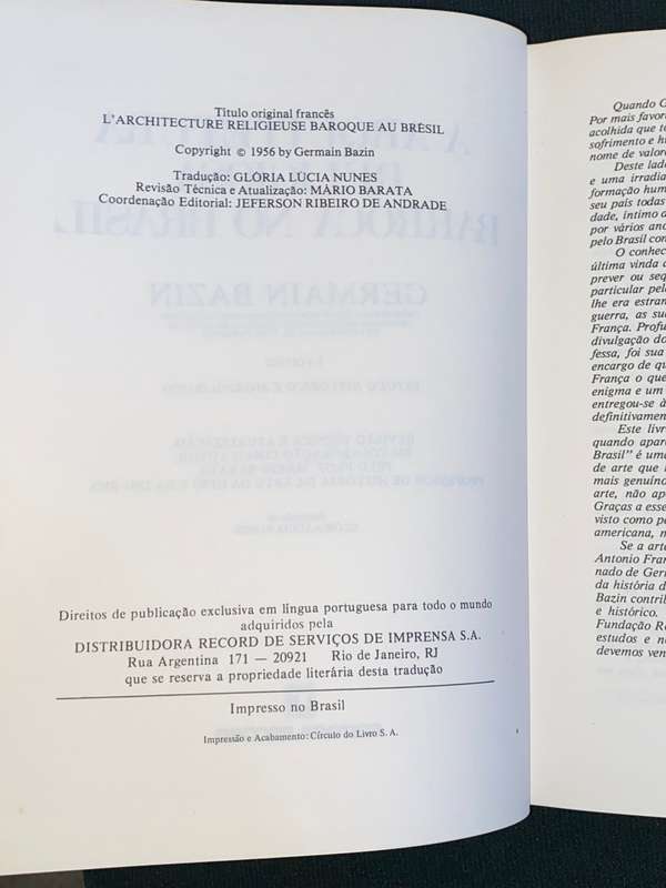 A ARQUITETURA RELIGIOSA BARROCA NO BRASIL - GERMAIN BAZIN 2 VOLUMES