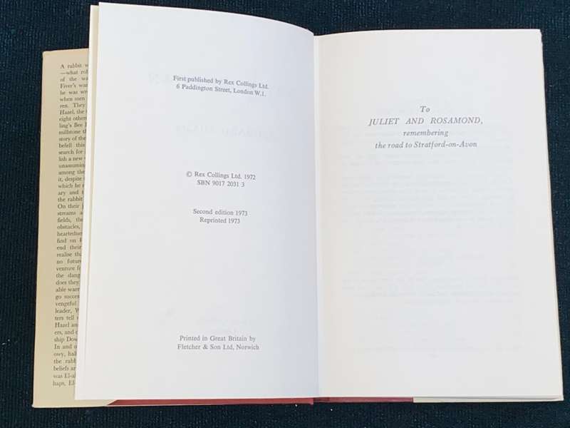 WATERSHIP DOWN BY RICHARD ADAMS 1973