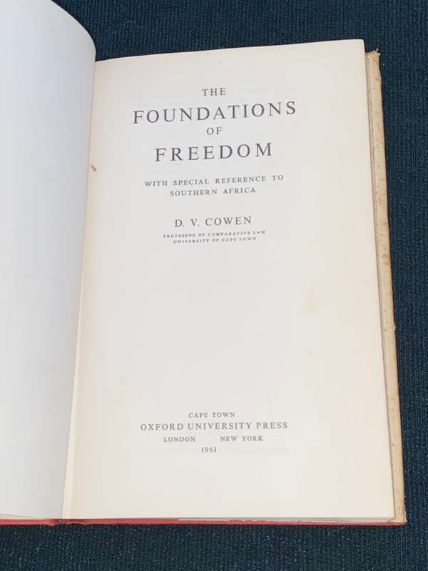 THE FOUNDATIONS OF FREEDOM BY D.V. COWEN