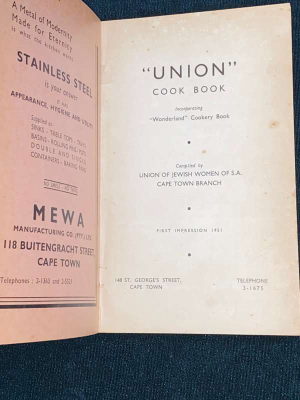 U.J.W. UNION COOK BOOK