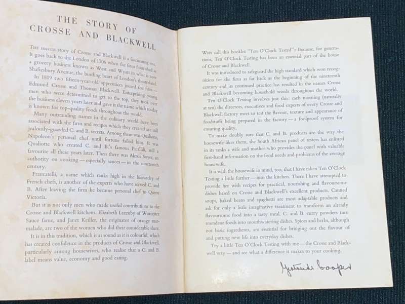 VINTAGE CROSSE & BLACKWELL RECIPE BOOK