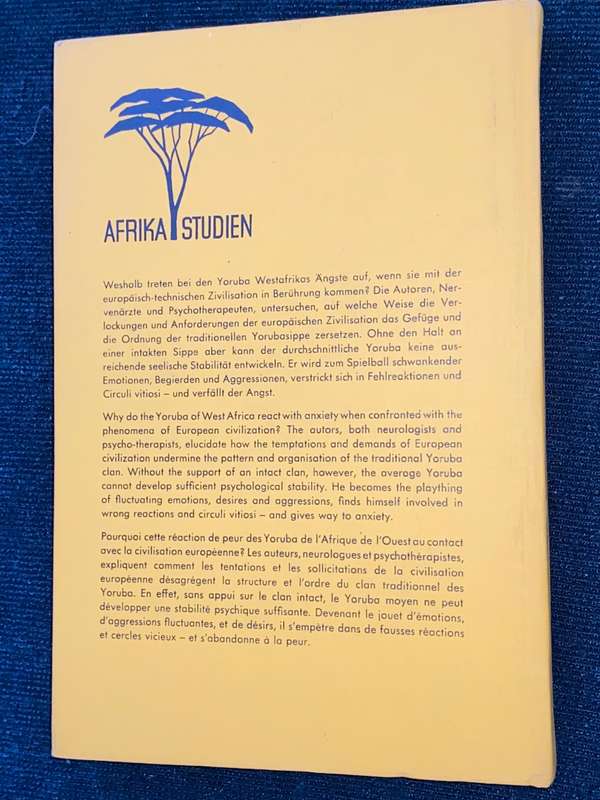 KULTURALWANDEL UND ANGSTENTWICKLUNG BEI DEN YORUBA WESTAFRIKAS WITH ENGLISH SUMMARY