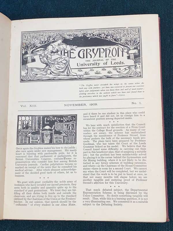 THE GRYPHON THE JOURNAL OF THE UNIVERSITY OF LEEDS 1909 - 1911
