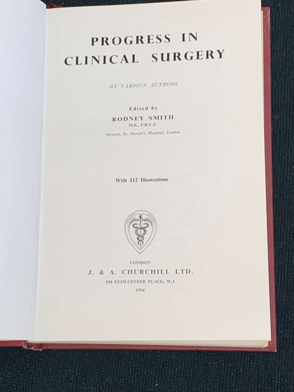 PROGRESS IN CLINICAL SURGERY BY VARIOUS AUTHORS 1954