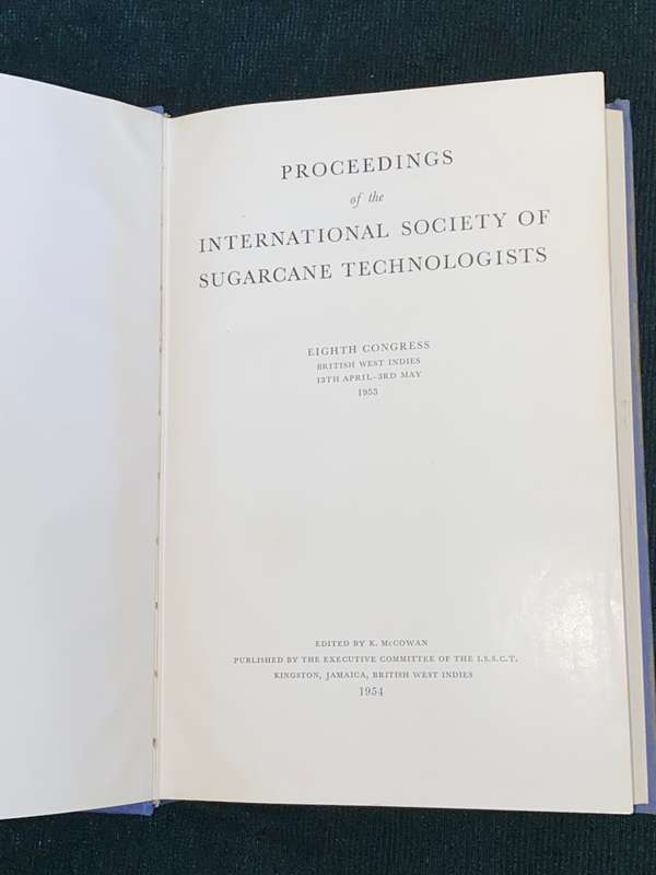 INTERNATIONAL SOCIETY OF SUGAR CANE TECHNOLOGISTS 1953