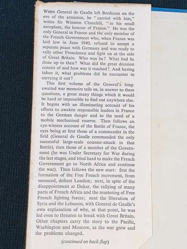 WAR MEMOIRS GENERAL DE GAULLE THE CALL TO HONOUR 1940-1942