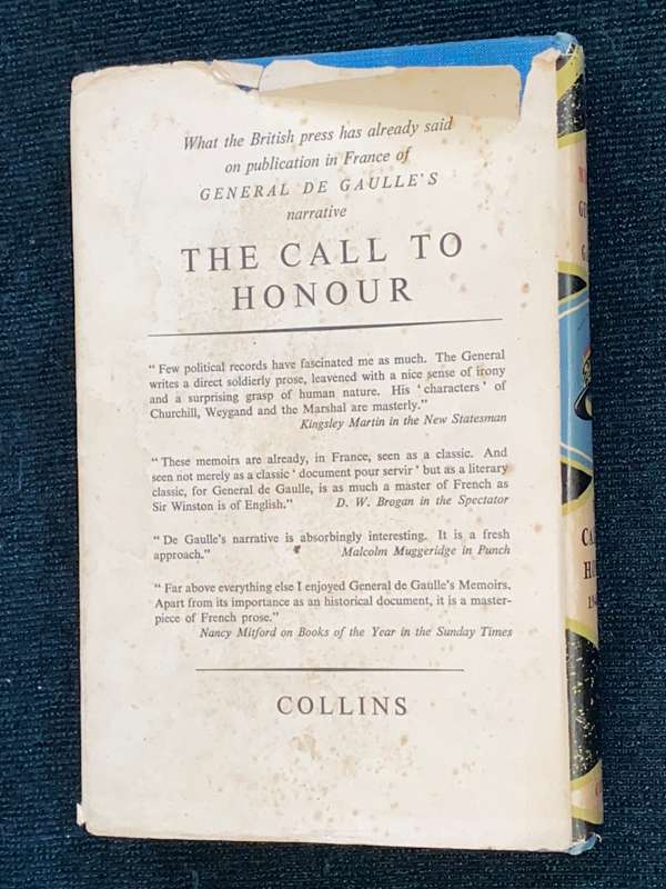 WAR MEMOIRS GENERAL DE GAULLE THE CALL TO HONOUR 1940-1942