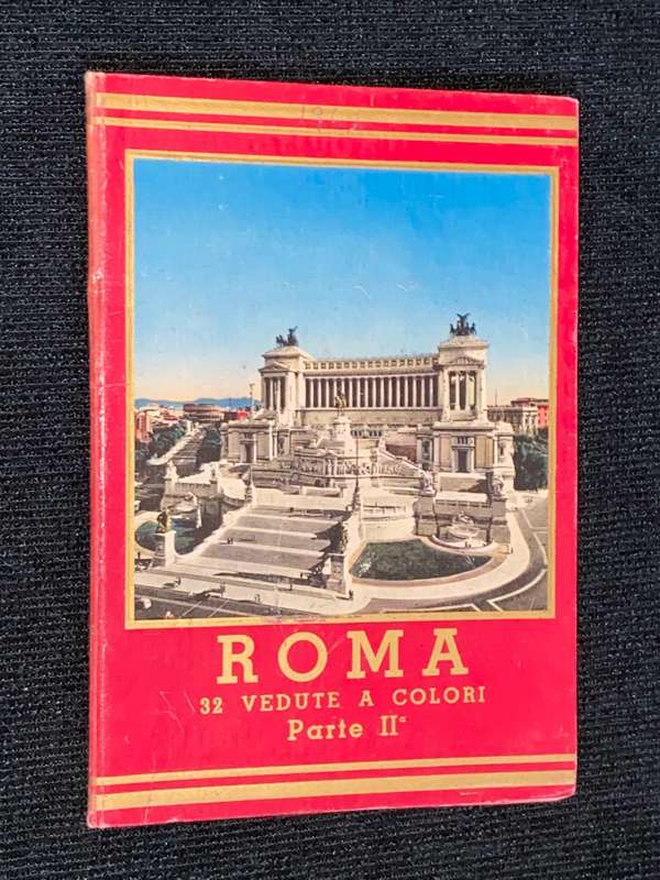 VINTAGE FOLD OUT OF ROMA 32 COLOURISED PHOTOS OF ROME