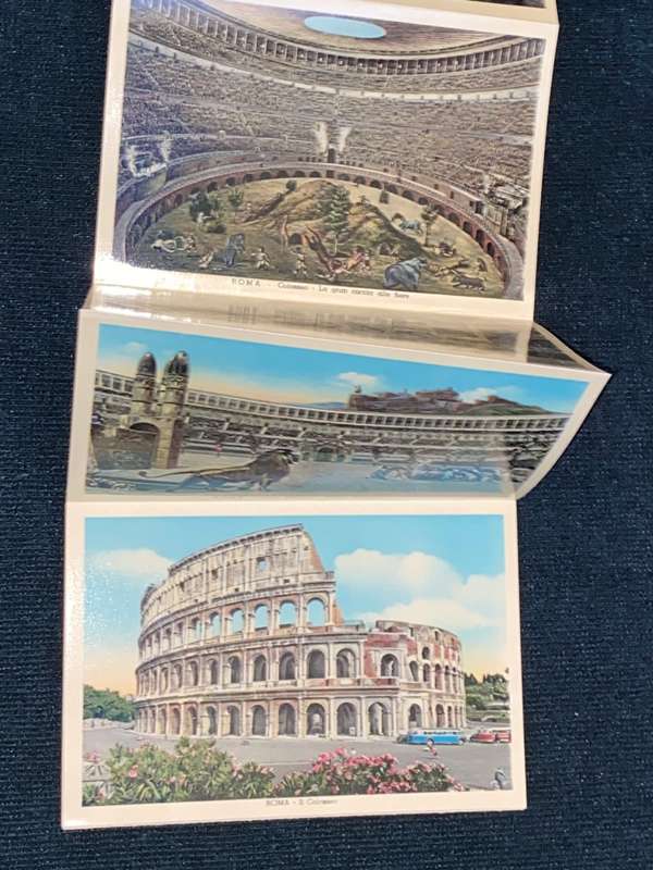 VINTAGE FOLD OUT OF ROMA 32 COLOURISED PHOTOS OF ROME