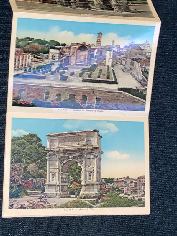 VINTAGE FOLD OUT OF ROMA 32 COLOURISED PHOTOS OF ROME