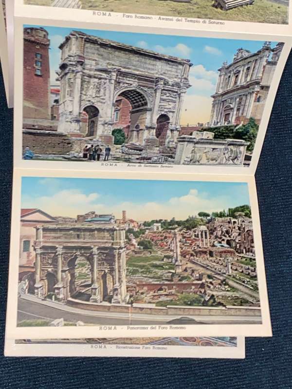 VINTAGE FOLD OUT OF ROMA 32 COLOURISED PHOTOS OF ROME