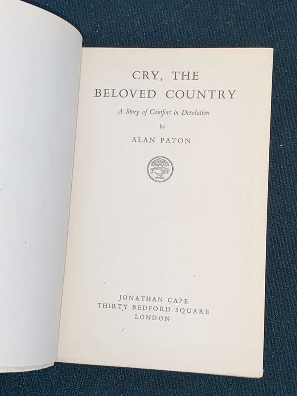 CRY THE BELOVED COUNTRY BY ALAN PATON
