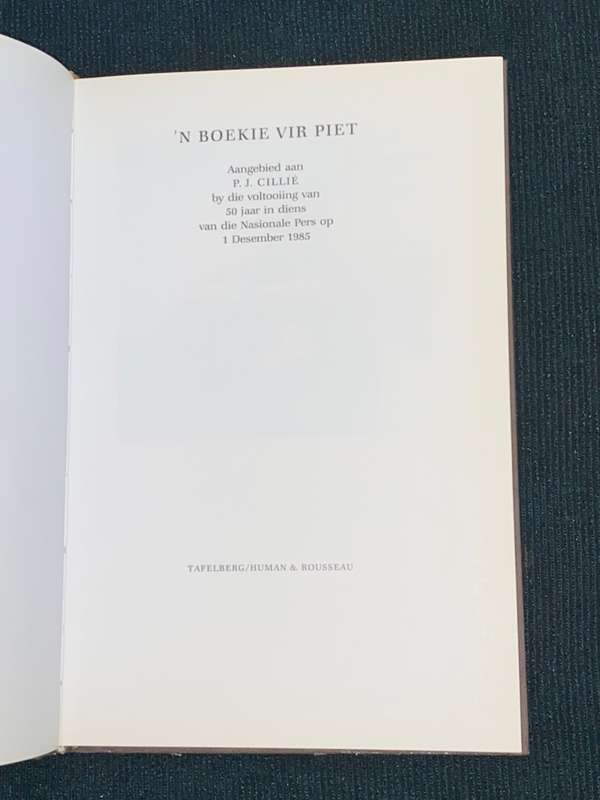 `N BOEKIE VIR PIET (CILLIE)