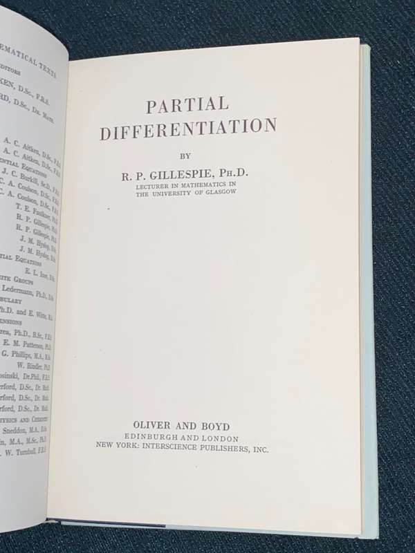 PARTIAL DIFFERENTIATION BY R.P. GILLESPIE