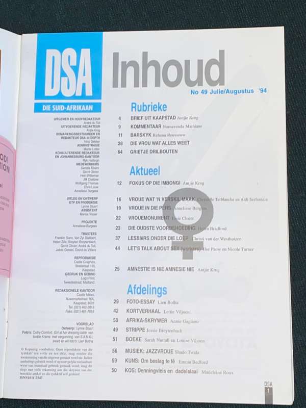 DIE SUID AFRIKAAN NO.49 JULIE/AUGUSTUS `94