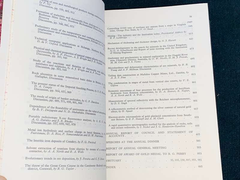 TRANSACTIONS OF THE INSTITUTION OF MINING AND METALLURGY VOLUME 74 , 1964-65