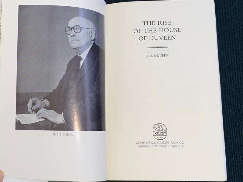 THE RISE OF THE HOUSE OF DUVEEN BY J.H. DUVEEN
