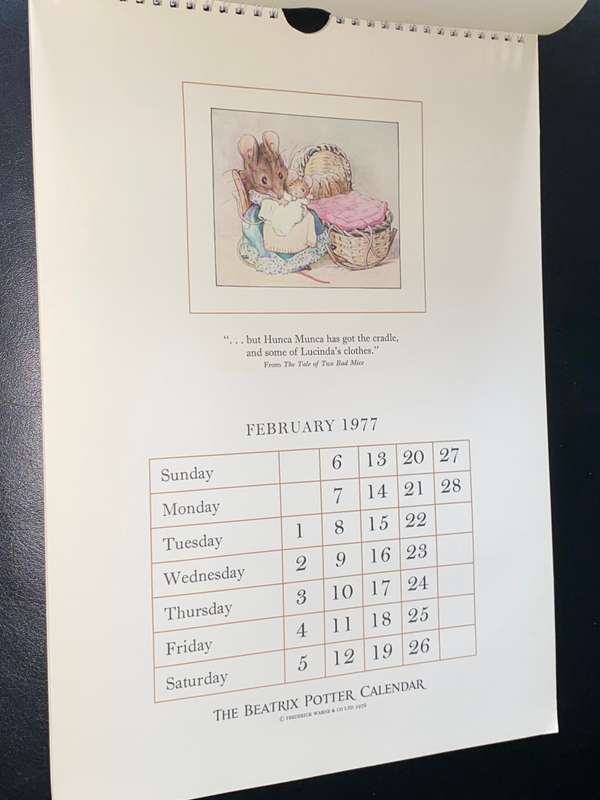 THE BEATRIX POTTER CALENDER 1977