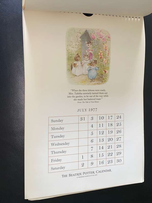 THE BEATRIX POTTER CALENDER 1977