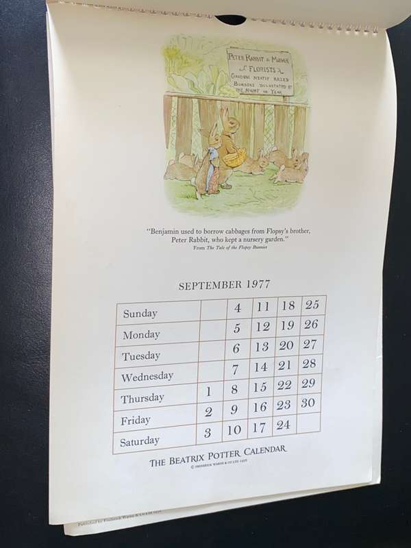 THE BEATRIX POTTER CALENDER 1977