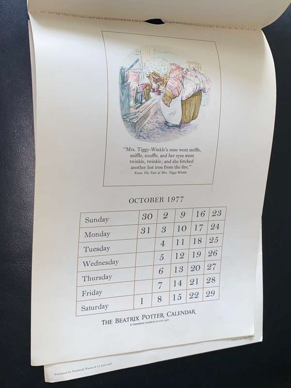 THE BEATRIX POTTER CALENDER 1977