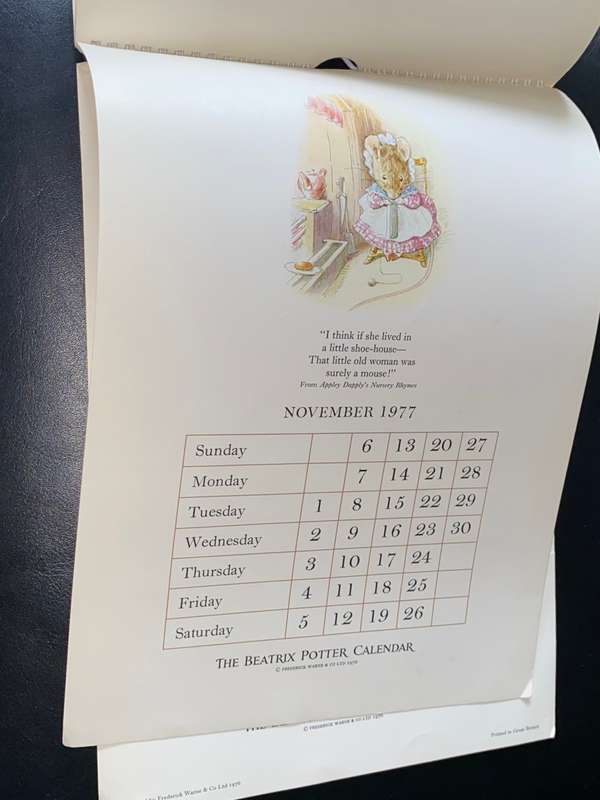 THE BEATRIX POTTER CALENDER 1977