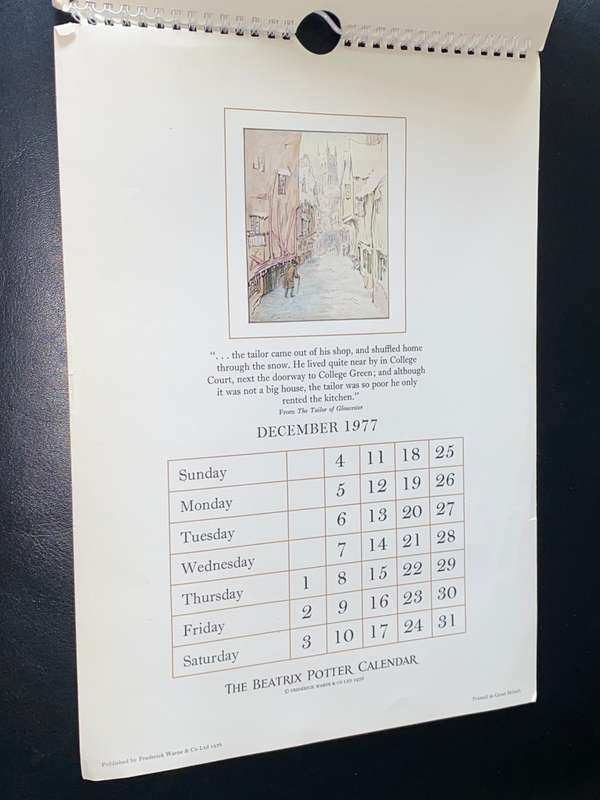 THE BEATRIX POTTER CALENDER 1977