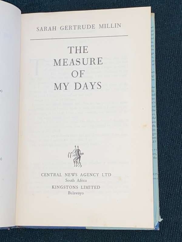 THE MEASURE OF MY DAYS BY SARAH GERTRUDE MILLIN