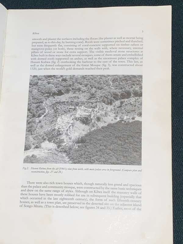 KILWA A HISTORY OF ANCIENT SWAHILI TOWN WITH A GUIDE TO THE MONUMENTS OF KILWA KISIWANI  JOHN SUTTON