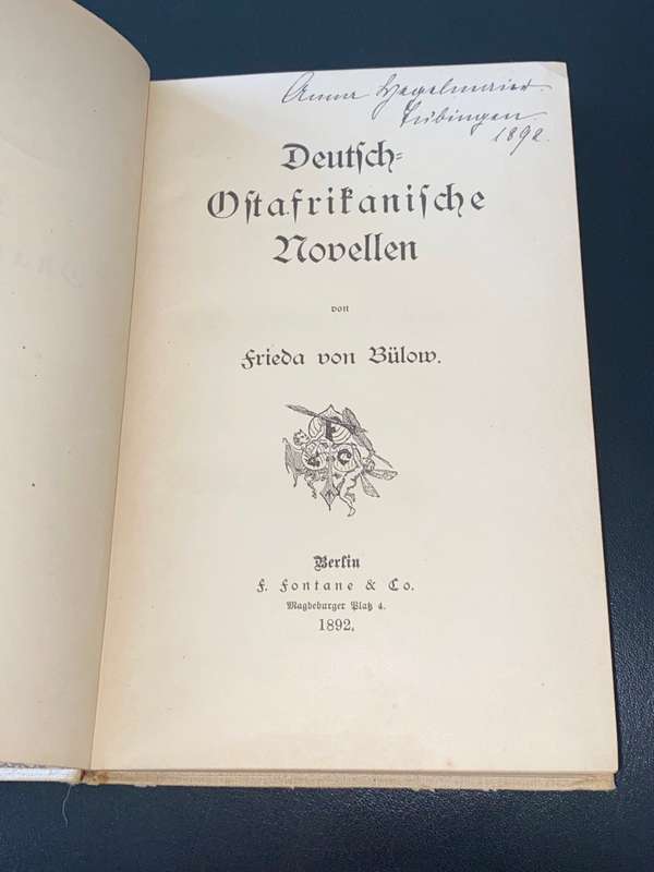 DEUTSCH OSTAFRIKANISCHE NOVELLEN VON FRIEDA VON BULOW 1892
