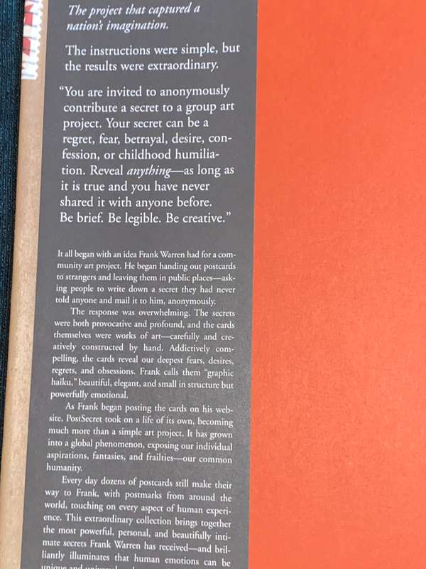 POST SECRET EXTRAORDINARY CONFESSIONS FROM ORDINARY LIVES COMPILED BY FRANK WARREN