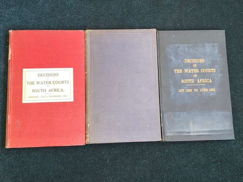 DECISIONS OF THE WATER COURTS OF SOUTH AFRICA 3 VOLS 1913 - 1936