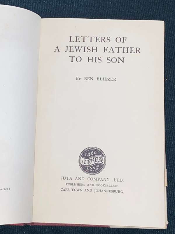 LETTERS OF A JEWISH FATHER TO HIS SON BY BEN ELIEZER
