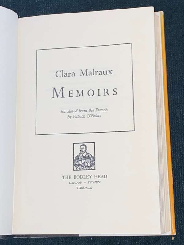 CLARA MALRAUX MEMOIRS