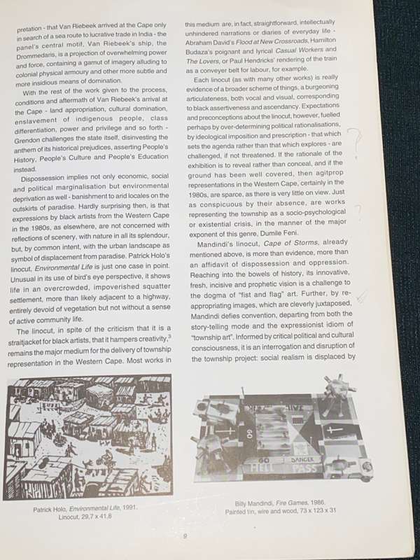 PICTURING OUR WORLD SOUTH AFRICAN NATIONAL GALLERY 1993 BOOKLET