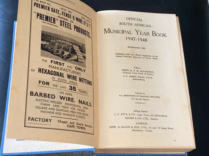 OFFICIAL SOUTH AFRICAN MUNICIPAL YEAR BOOK 1947-1948